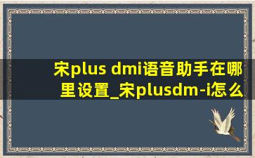 宋plus dmi语音助手在哪里设置_宋plusdm-i怎么开启语音助手